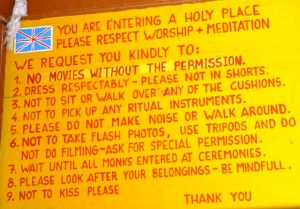 sign at monastery