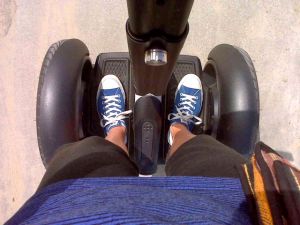 looking down on segway