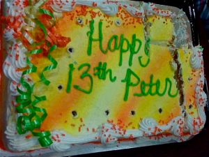 peter turns thirteen