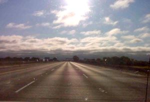 early morning on way to tournament