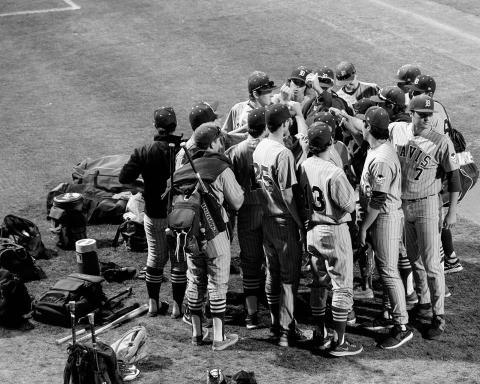 baseball huddle