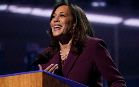 U.S. Senator Kamala Harris accepts the Democratic vice presidential nomination